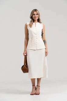 Юбочный костюм *Распродажа Ладис Лайн 1505 натуральный