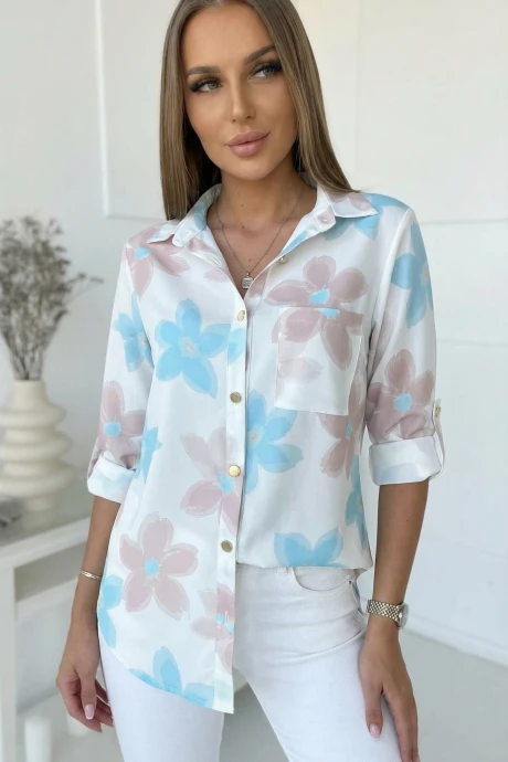 Блузка NIKA.PL 04012116 голубая ромашка #1