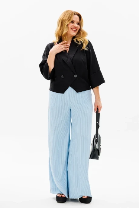Брючный костюм *Распродажа Michel Chic 1375/1-В черный+голубой #1
