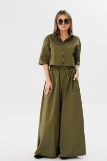 Брючный костюм AmberaStyle 2077 хаки двойка
