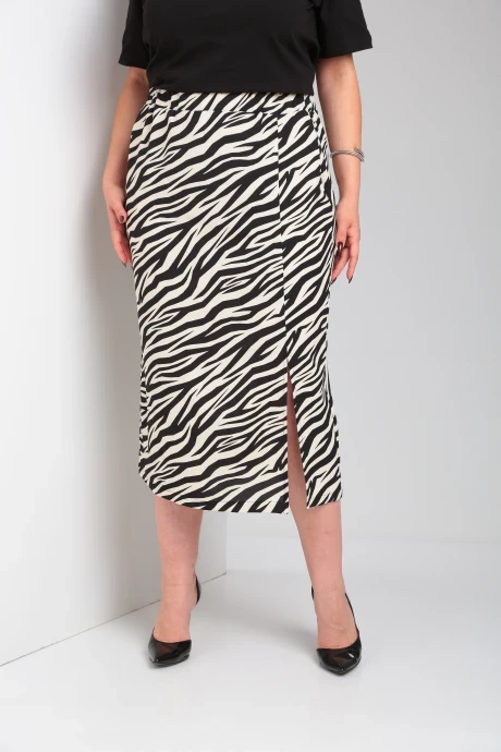 Юбка OVERYOU 152 молочно-черный #1