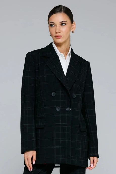 Двубортный жакет (пиджак) Buter 2875 черная клетка #1