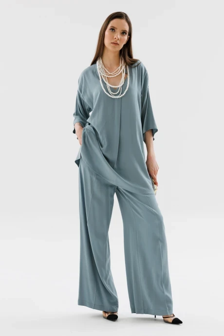 Брючный костюм NikVa н562-2 серый двойка #1