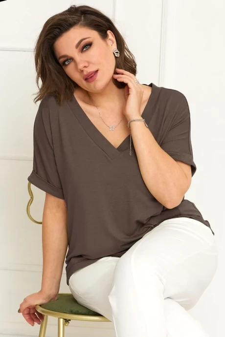 Женская футболка *Распродажа BegiModa 4083 мокко #1