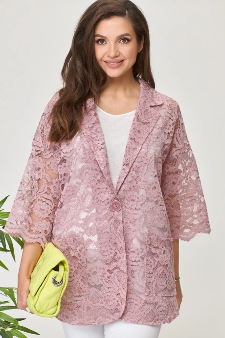 Жакет (пиджак) *Распродажа Anastasia 1006 пыльная роза #1