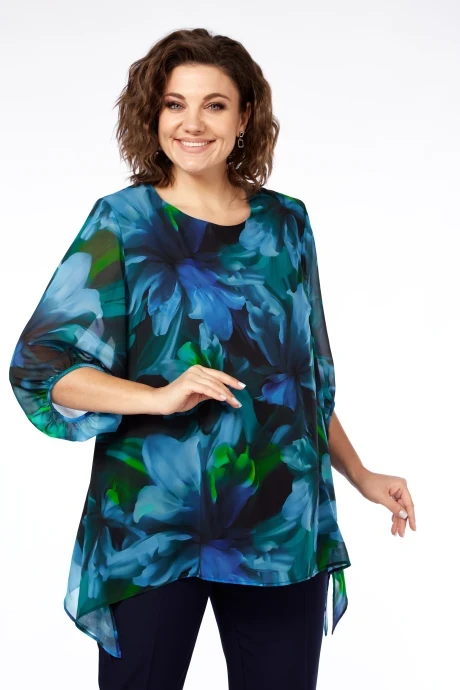 Блузка Элль-стиль 2263А темно-синий #1