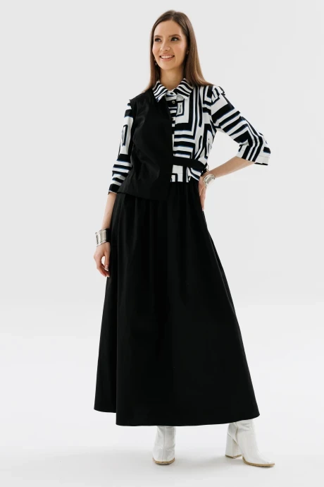 Платье NikVa н719-1 черно-белый #1
