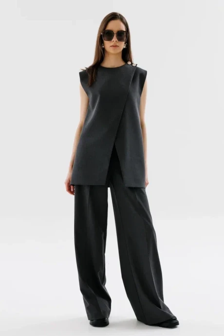 Брючный костюм NikVa н725-1 графит двойка #1