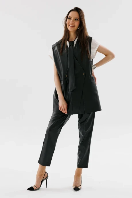Брючный костюм NikVa н732-1 чёрный тройка #1