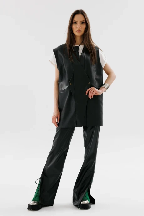 Брючный костюм NikVa н734-1 чёрный тройка #1