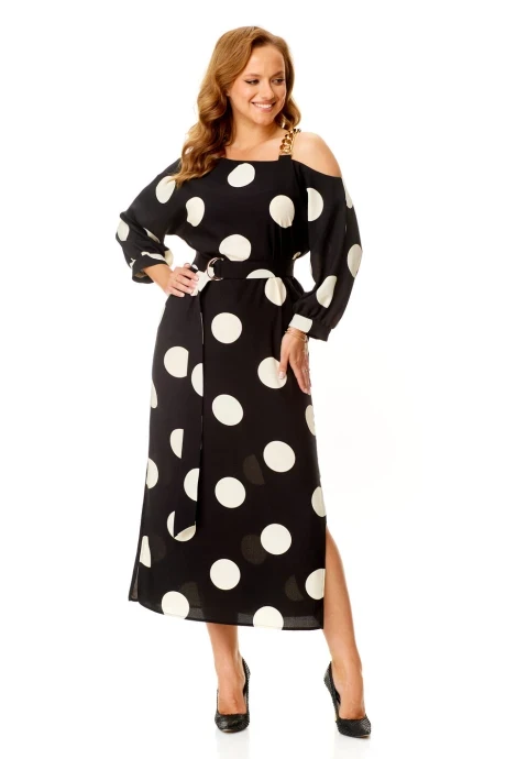 Платье Vi Oro 1141 синий крупный горох #1