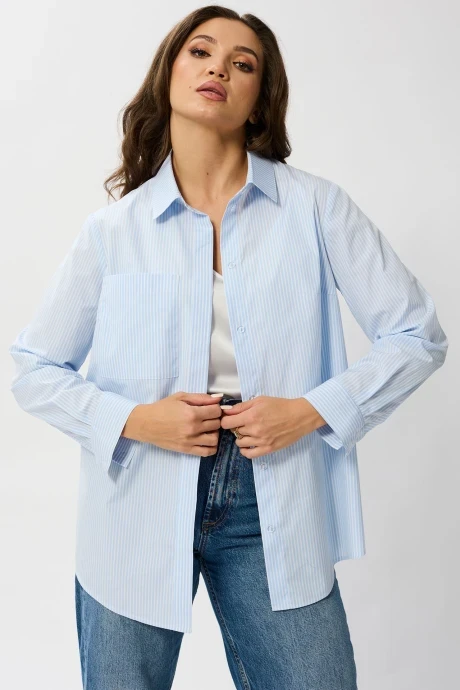 Рубашка MisLana 1095 голубой/полоска #1