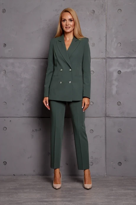 Брючный костюм Azzara 932О серо-зелёный двойка #1