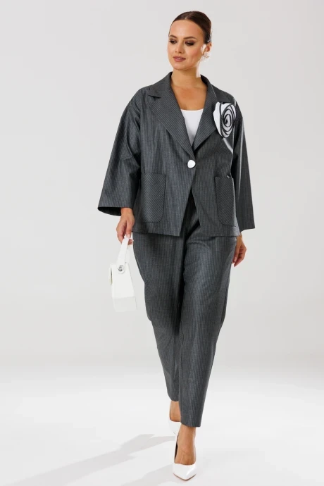 Брючный костюм Мублиз 200 серый двойка #1