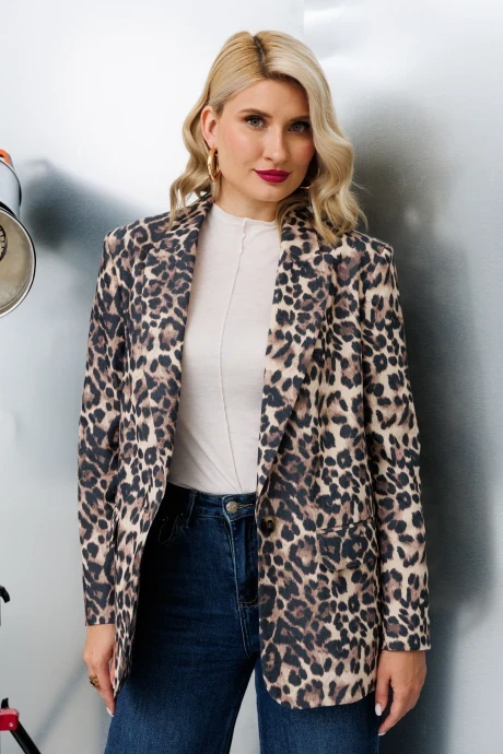 Хлопковый жакет (пиджак) с принтом KOKOdea 7.31.4 леопард #1
