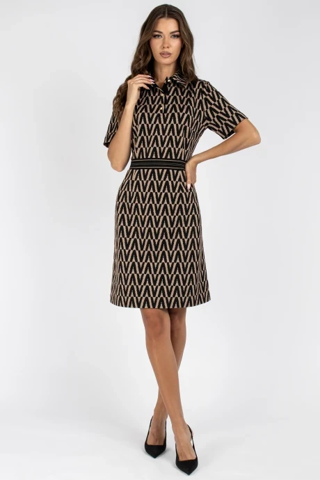 Платье VIZAVI 807 кэмел с черным #1