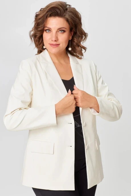 Жакет (пиджак) из экокожи БелЭльСтиль 412 молочная экокожа #1