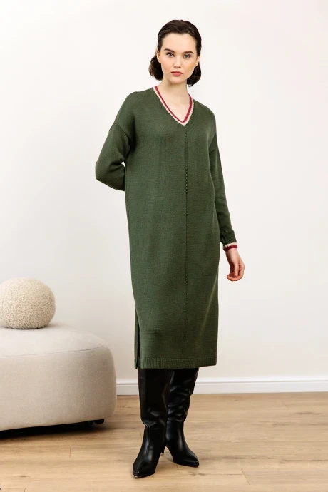 Платье Romgil РВ0099-ШЕ5 оливковый, брусничный, светлый опаловый #1