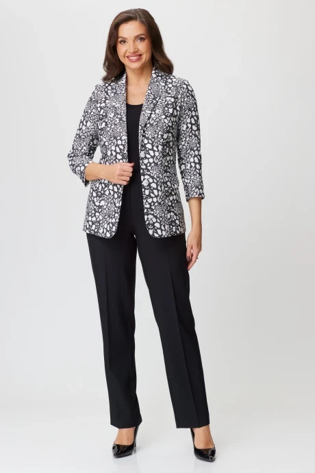 Брючный костюм БелЭльСтиль 203+596 камушки+черный #1