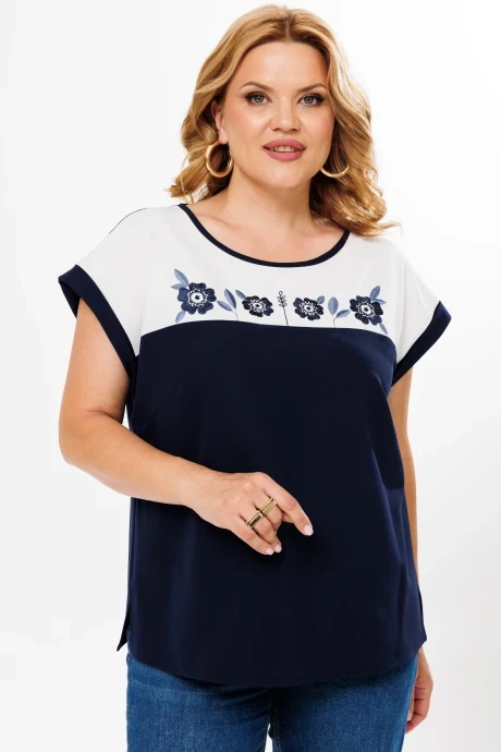 Блузка BRELA 2370 темно-синий_молоко #1
