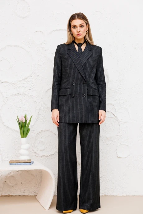 Брючный костюм AmberaStyle 2058В ЧЕРНЫЙ ПОЛОСКА двойка #1