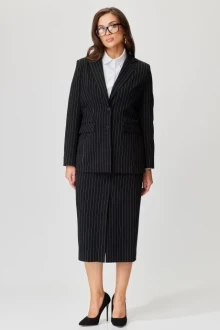 Юбочный костюм ANDINA CITY 9046-24 чёрный полоска двойка