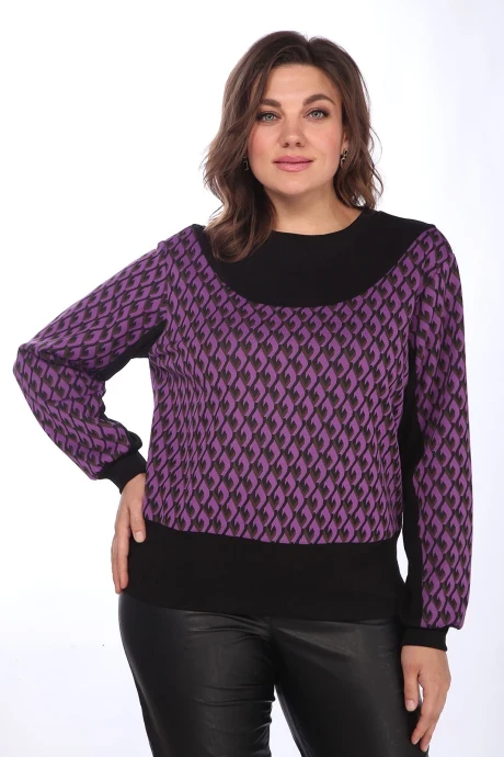 Джемпер (кофта) Lady Style Classic 2548/1 Черный с фиолетовым #1