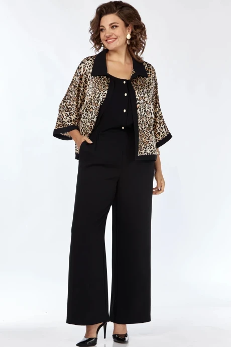 Брючный костюм Matini 1.1783 Черный+леопард&nbsp; двойка #1
