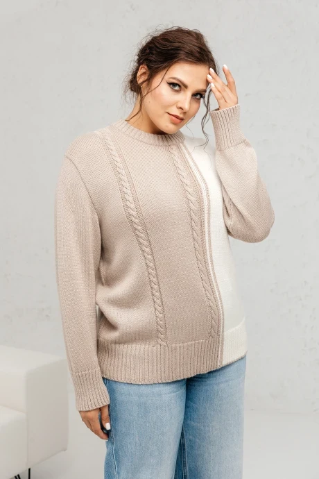 Джемпер (кофта) Romgil ТЗ891Ш светло-бежевый, молочный #1