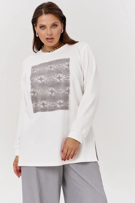 Джемпер (кофта) OVERYOU 162/1 бело-серый #1
