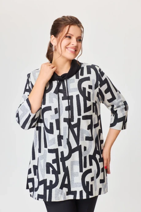 Туника Дали 2544А серая с чёрным #1