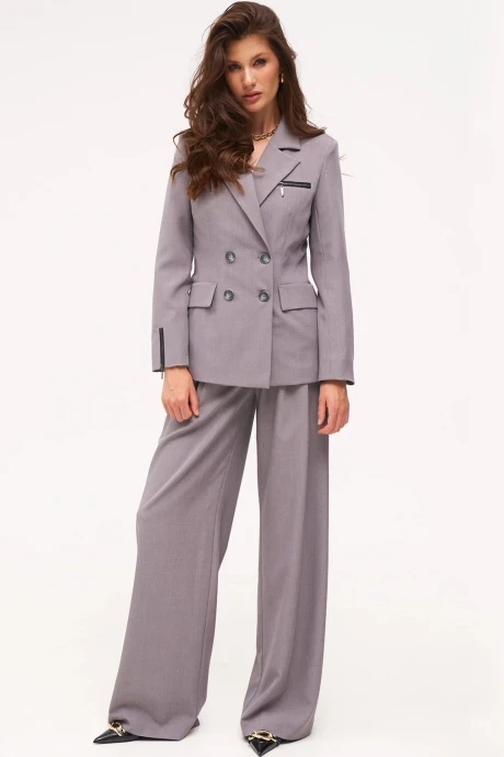 Брючный костюм KaVaRi 8042 светло-серый тройка #1