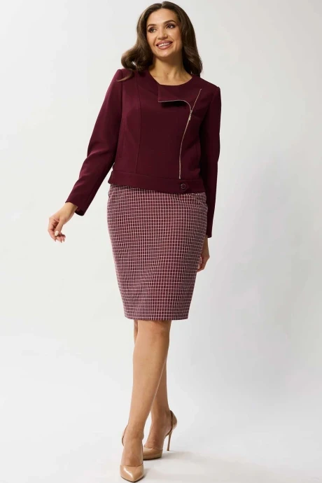 Юбочный костюм MisLana 1127 бордо двойка #1