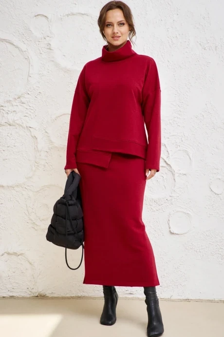 Юбочный костюм Anastasia 1050.2 бордо двойка #1