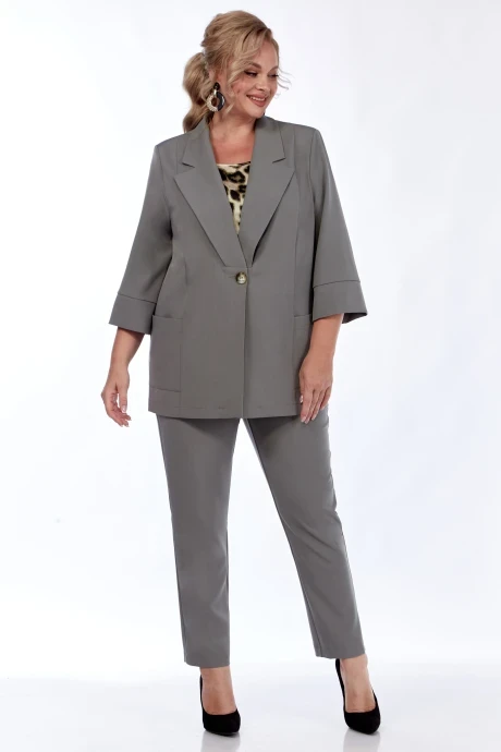 Брючный костюм Matini 1.1683 серо-зеленый тройка #1
