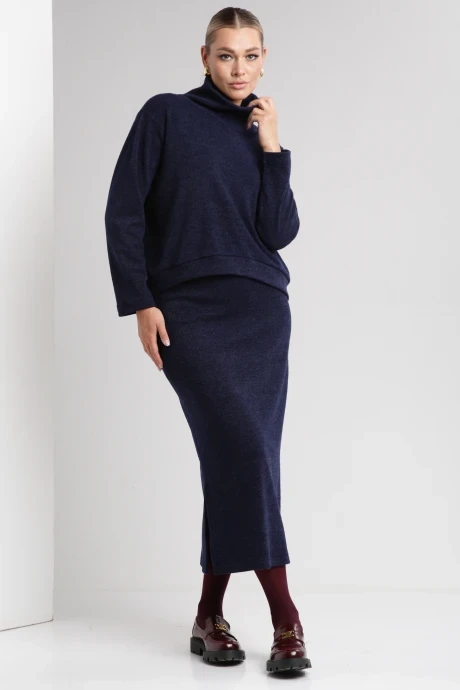 Юбочный костюм YOUR SIZE 2236 Темно-синий двойка #1