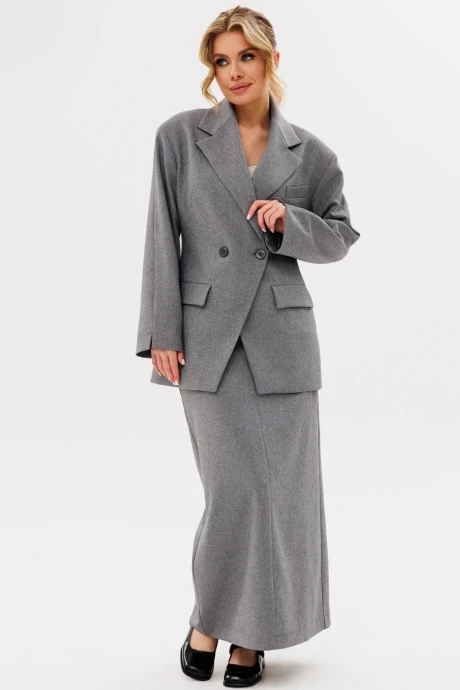 Юбочный костюм AmberaStyle 2090 серый двойка #1