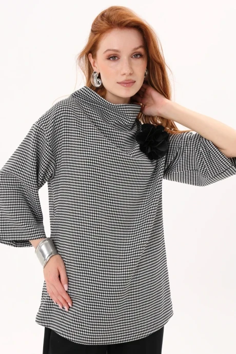 Джемпер (кофта) NikVa 808-1 чёрный-белый #1