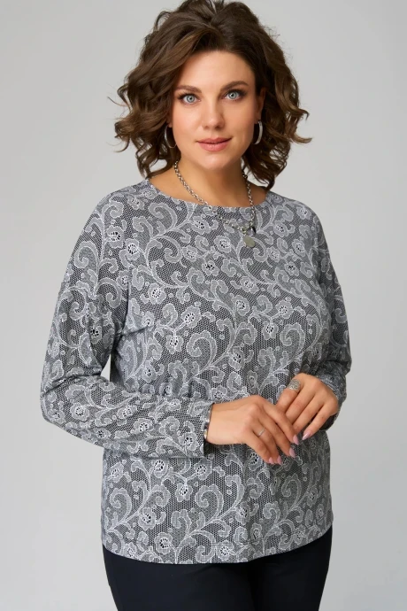 Джемпер (кофта) Bliss 8169 Белый, черный (принт) #1