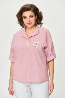 Блузка из хлопка *Распродажа Дали 4585 бело-красная