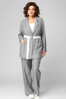 Брючный костюм Кокетка и К 1189 серый тройка