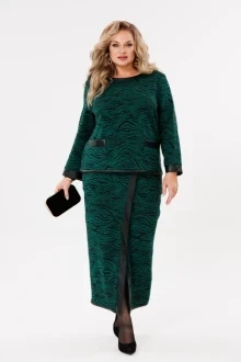 Юбочный костюм Michel Chic 1394 зеленый, зебра