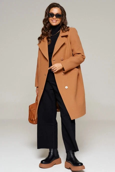 Драповое пальто Beautiful&Free 6222 кэмел #1