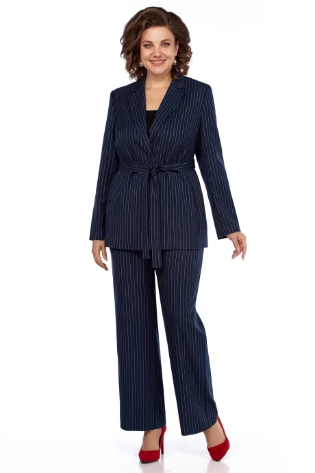 Брючный костюм ЛаКона 11635 синий в полоску двойка #1