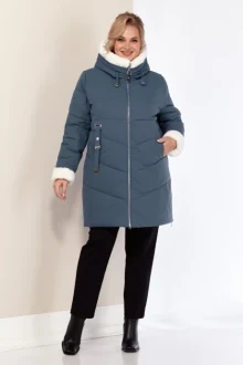 Женская зимняя куртка с мехом Shetti 2162 Морская волна