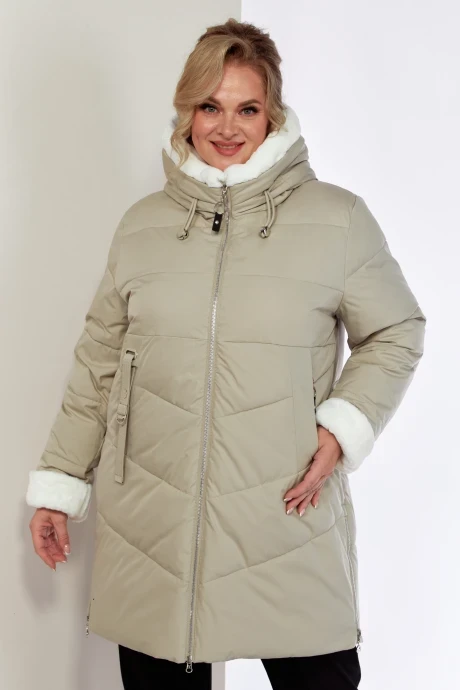 Женская зимняя куртка с мехом Shetti 2162 Беж #1