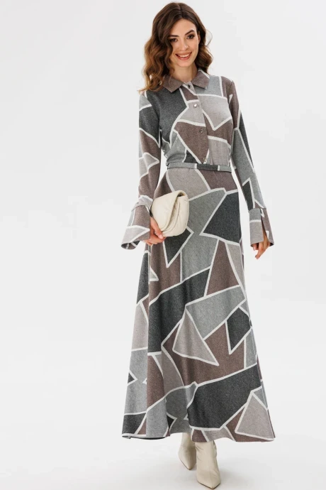 Платье EOLA 2711 серый/принт #1