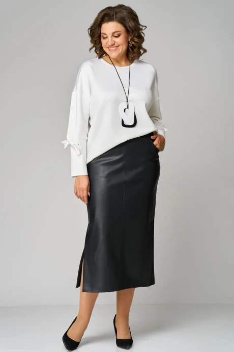 Юбочный костюм Кокетка и К 1194 белый+черный двойка #1