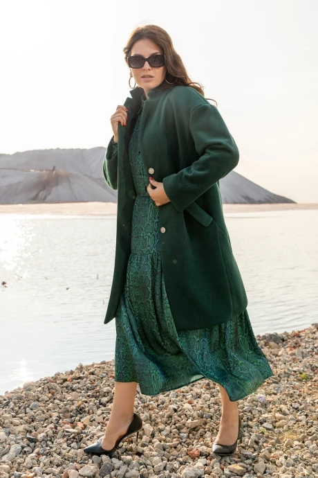 Женское пальто ANDINA 1006 изумруд #1