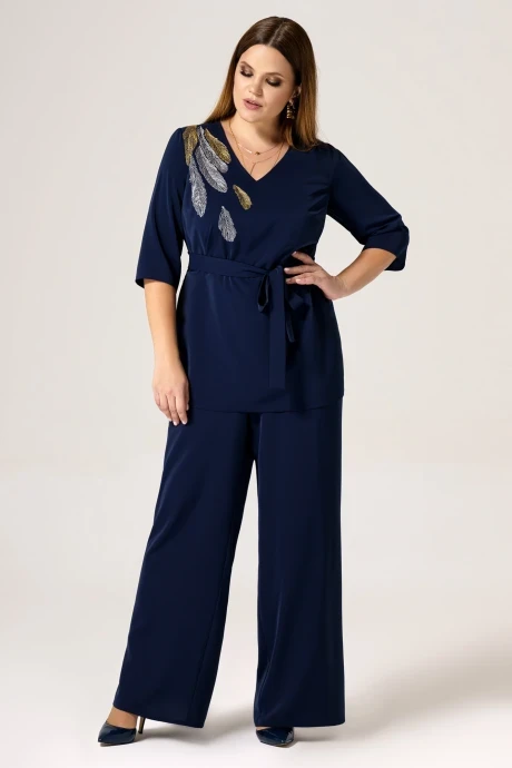 Брючный костюм PANDA 26020W синий двойка #1